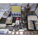 A Victorian crown 1845 together with a George III crown 1820, other coins,