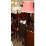 An oak barley twist standard lamp,