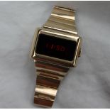 A Gentleman's yellow metal Omega Time Computer LED wristwatch,