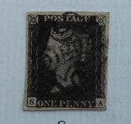 Great Britain 1840 One Penny Black, Plate 11 (SA),