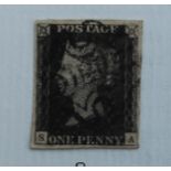 Great Britain 1840 One Penny Black, Plate 11 (SA),