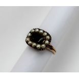 A Victorian yellow metal mourning ring,