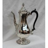 A George III silver coffee pot,