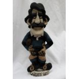 A John Hughes pottery Grogg of a Cardiff RFC player with the No.