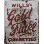 A Wills's Gold Flake Cigarettes enamel advertising sign, 106.