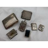 A George V silver cigarette case, of rectangular form with engine turned decoration, Birmingham,