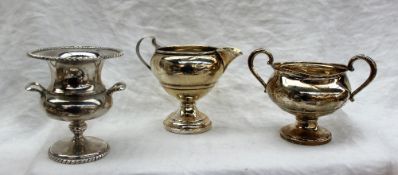 A Garden Silversmiths sterling pedestal bowl, with a pierced rim,