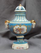 A Sevres style vase and cover,