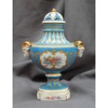 A Sevres style vase and cover,