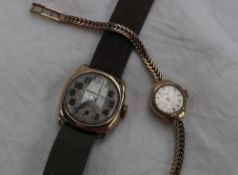 A Lady's 9ct yellow gold wristwatch,