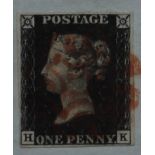 Great Britain 1840 One Penny Black, Plate 7 (HK),