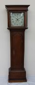 An 18th century oak cased longcase clock,