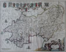 Johannes Blaue (1596-1673) Penbrochia Comitatus et Comitatus Caermaridunum (Pembrokeshire)