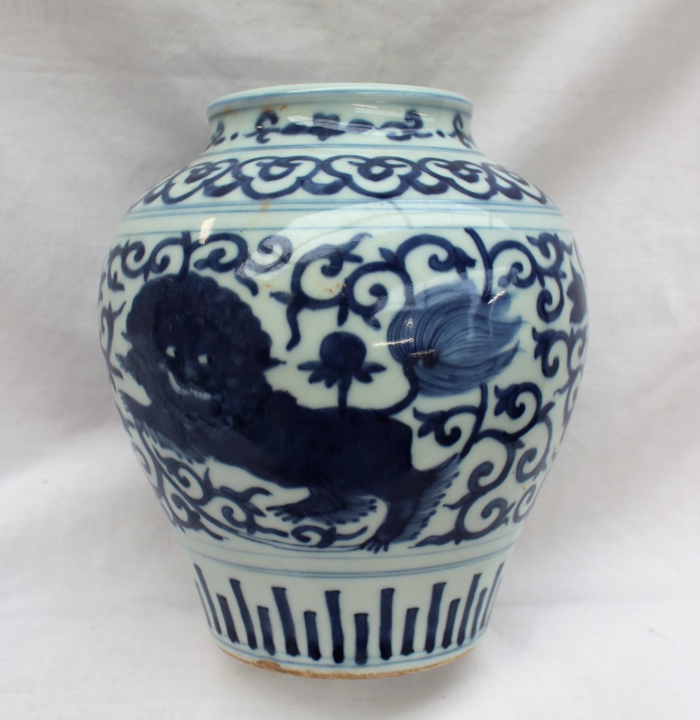 A Chinese blue and white porcelain inverted baluster vase,