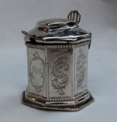 A large Victorian silver mustard pot and cover,