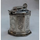 A large Victorian silver mustard pot and cover,