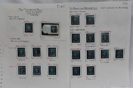 A collection of nineteen Two Pence Blue stamps including Plates 1-7, 9,