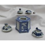 A Japanese porcelain transfer decorated cricket cage,