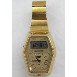 A Heuer Manhattan GMT gentleman's gold plated wristwatch,