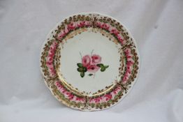 A Nantgarw porcelain plate of lobed form,
