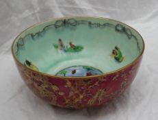 A Wedgwood fairyland lustre fruit bowl, decorated in the Firbolgs and Thumbelina pattern,