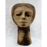 A Sidmouth Pottery vase in the form of a head and neck, impressed mark,