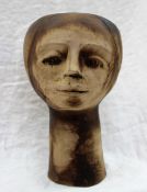 A Sidmouth Pottery vase in the form of a head and neck, impressed mark,