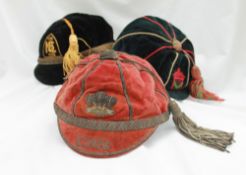 A Welsh presentation cap, embroidered with the Prince of Wales feathers and "Ich Dien",