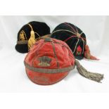 A Welsh presentation cap, embroidered with the Prince of Wales feathers and "Ich Dien",