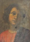 19th century British School Head and shoulders study Oil on canvas 37.