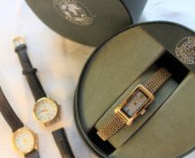 A Lady's Citizen Eco-Drive wristwatch the rectangular mother of pearl dial with batons and Arabic
