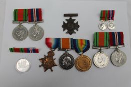 Three World War I medals including: 1914 star, War medal and Victory medal,