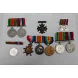 Three World War I medals including: 1914 star, War medal and Victory medal,