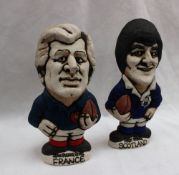 Two John Hughes pottery Groggs including Andy Irvine, in a Scotland jersey, 15.