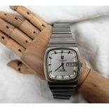 A Gentleman's Omega Constellation chronometer, Megasonic 720Hz stainless steel wristwatch,