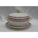 A Worcester porcelain twin handled tureen,