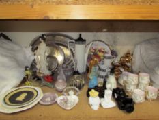 Assorted Avon glass perfume bottles together with a Royal Albert Braemar part tea set,