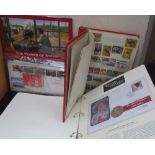 Assorted stamp albums, including world stamps,