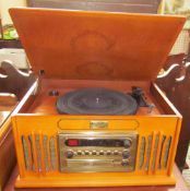 A Vintage Collection gramophone with tape deck and CD player (Sold as seen,