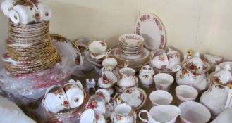 A Royal Albert Old Country Roses pattern part tea and dinner service,