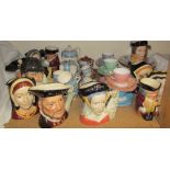 A collection of Royal Doulton Character jugs including Henry VIII D6642, Anne of Cleves,
