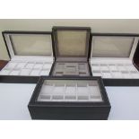 Four watch display/storage boxes
