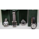 An Alpha 1993 Japan Chronograph wristwatch with a rectangular dial,