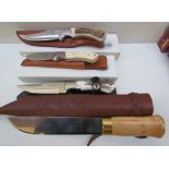 A HELLE Lappland 70 knife in leather scabbard together with a Mauser 440C knife,
