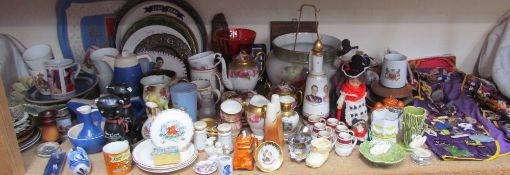 A Royal Albert rose decorated part coffee set, Beswick dish, Royal Winton dish, commemorative wares,