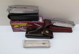 Two Leatherman Supertools together with another leatherman tool folding knife CONDITION