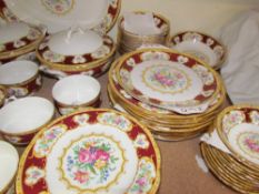 An extensive Royal Albert Lady Hamilton pattern part tea and dinner service including dinner plates,