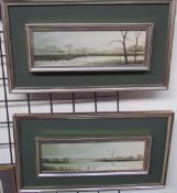 Michael Hill Landscape Scene Oil on board Signed Together with a companion (a pair)