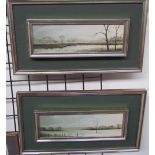 Michael Hill Landscape Scene Oil on board Signed Together with a companion (a pair)