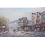 R Davey A continental street scene Oil on canvas Signed Together with a large collection of